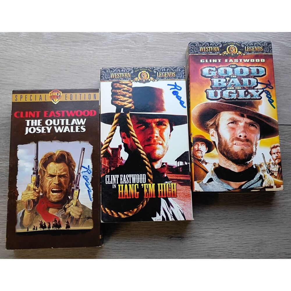 !970's-80's Clint Eastwood Home Videos lot of 3 Alcatraz Dirty Harry VHS Great